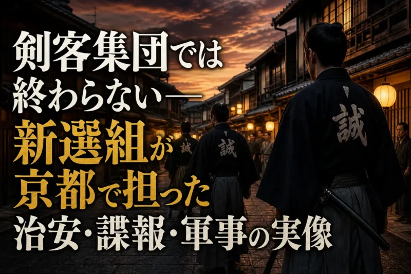 幕末の京都を巡察する新選組隊士の姿。